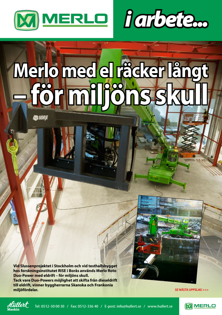 Merlo med el räcker långt – för miljöns skull