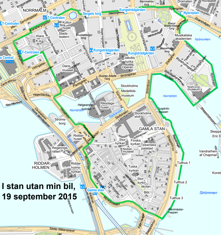 Karta I stan utan min bil lördagen den 19 september