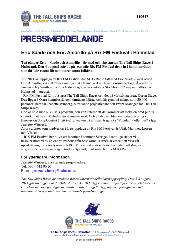 Eric Saade och Eric Amarillo på Rix FM Festival i Halmstad