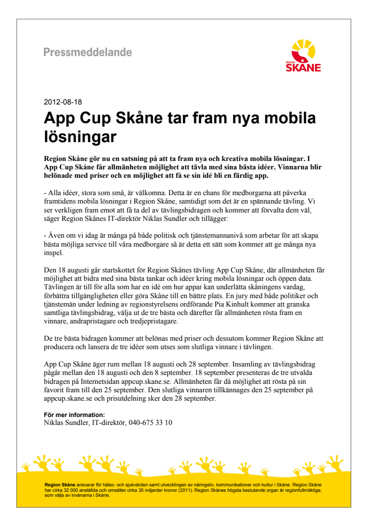 App Cup Skåne tar fram nya mobila lösningar