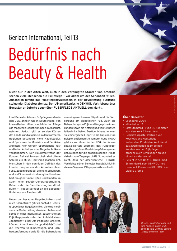 Gerlach in den USA: Bedürfnis nach Beauty & Health
