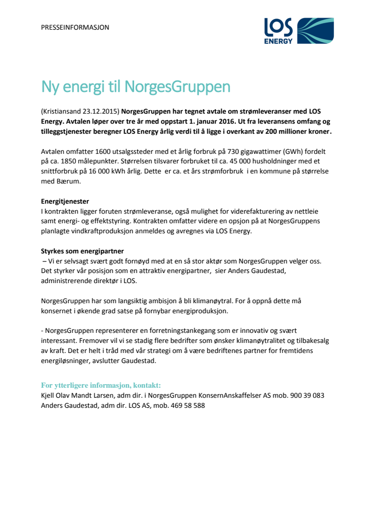 Ny energi til NorgesGruppen