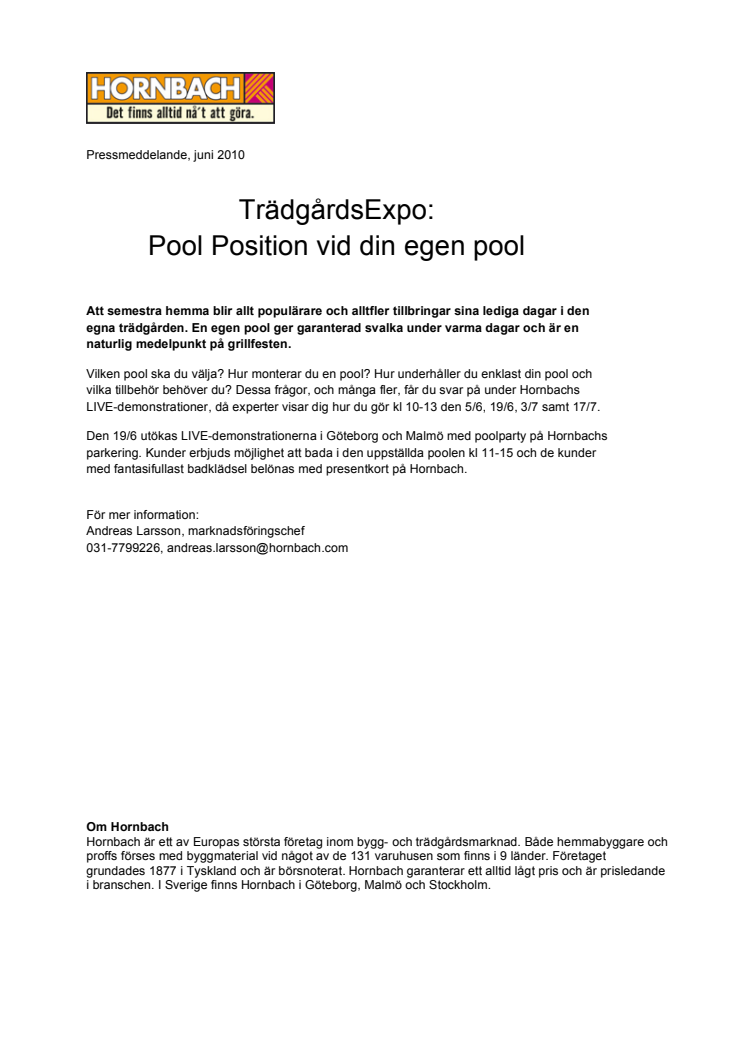 TrädgårdsExpo: Pool Position vid din egen pool