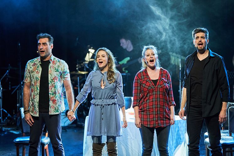 Fra '24 timer Musicals' i 2018 på Bremen Teater. Fra venstre Farshad Kholghi, Anne Kaack, Freja Eva Lockenwitz og Thomas Amt Kofoed. 
