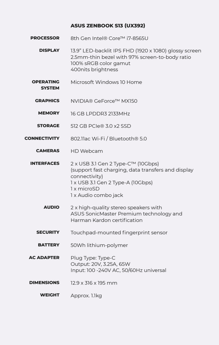 Technical Specifications