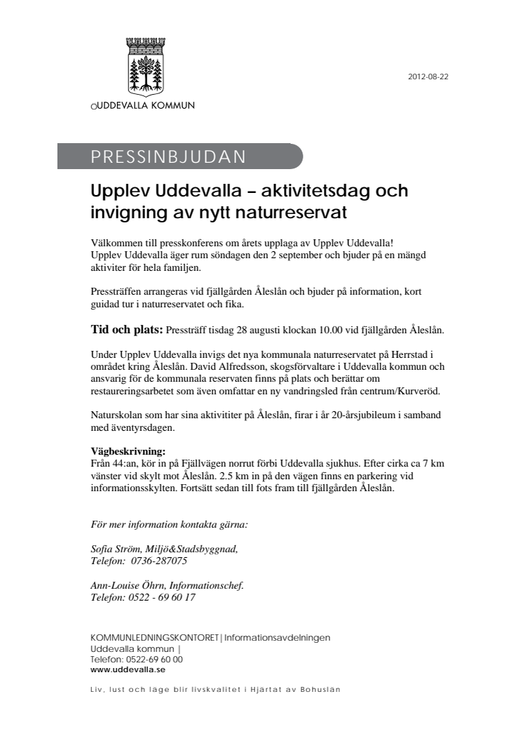 Upplev Uddevalla - aktivitetsdag och invigning av nytt naturreservat