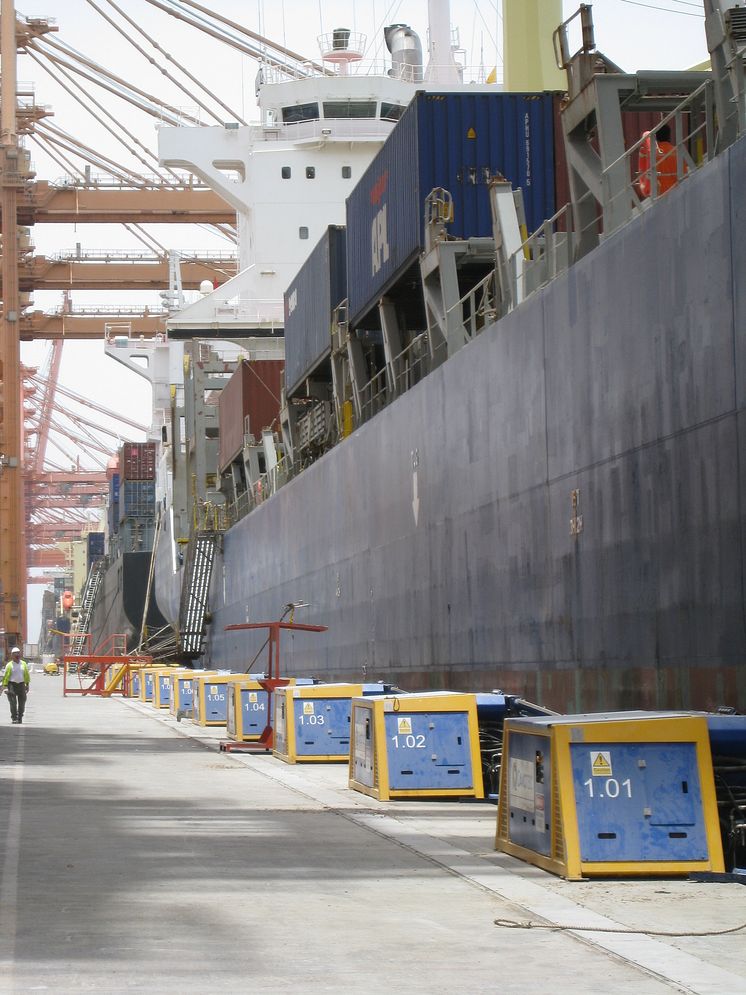 Image of Cavotec MoorMaster™ MM200C units at the Port of Salalah, Oman