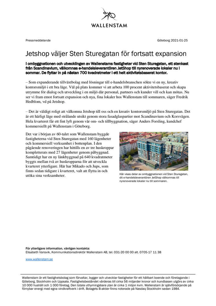 Jetshop väljer Sten Sturegatan för fortsatt expansion