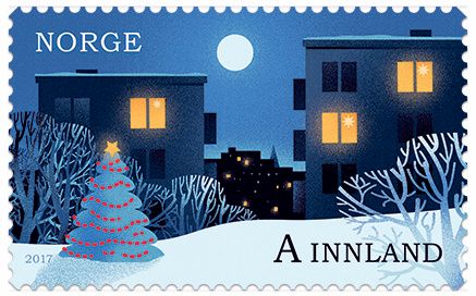 "Julenatt i byen", julefrimerke 2017, design: