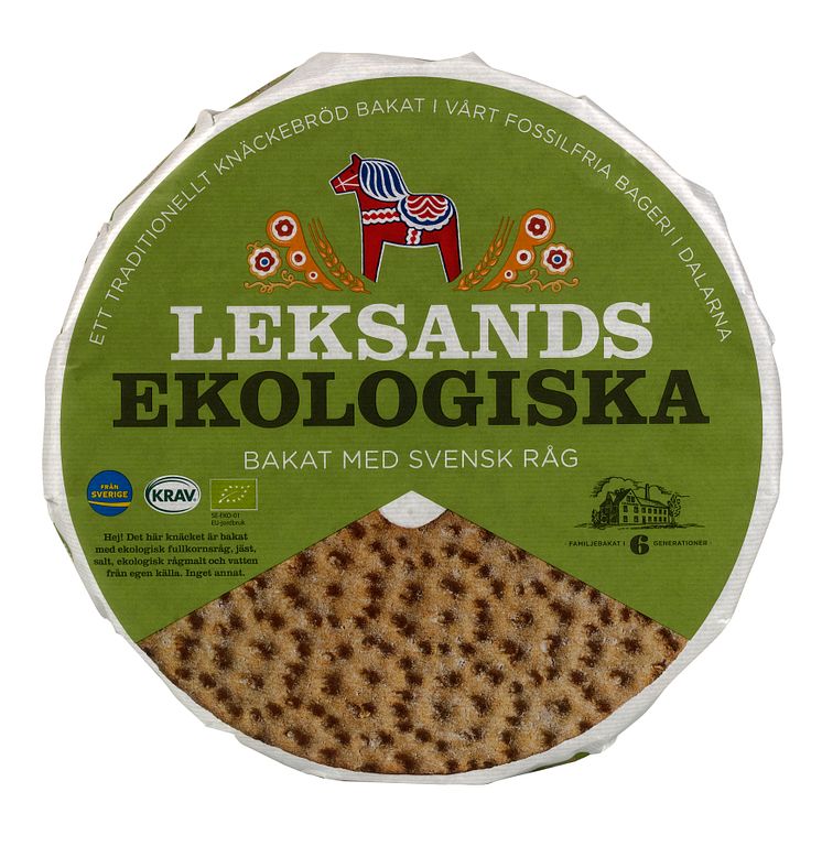 Leksands Ekologiska med vit bakgrund och bana