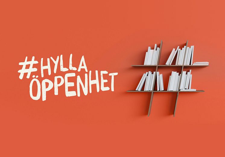 #hyllaöppenhet bokhylla + logo FRI ANVÄNDNING