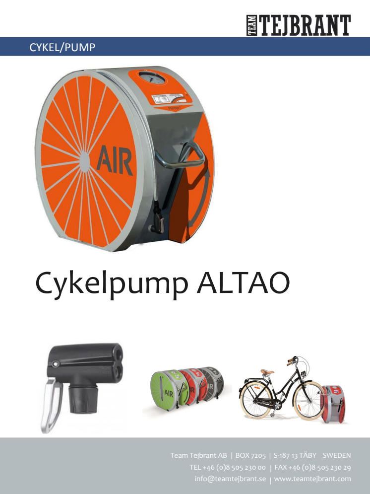 Produktblad Cykelpump ALTAO