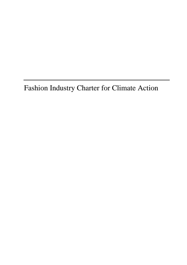 FN:s Fashion Industry Charter for Climate Action