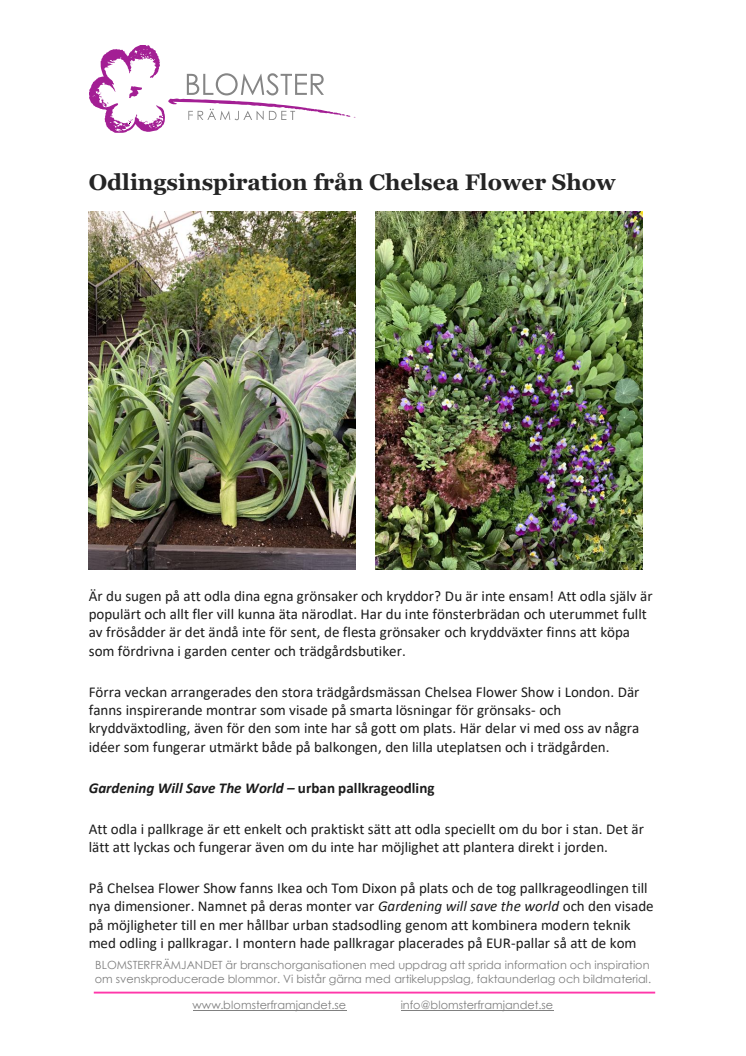 ​Odlingsinspiration från Chelsea Flower Show