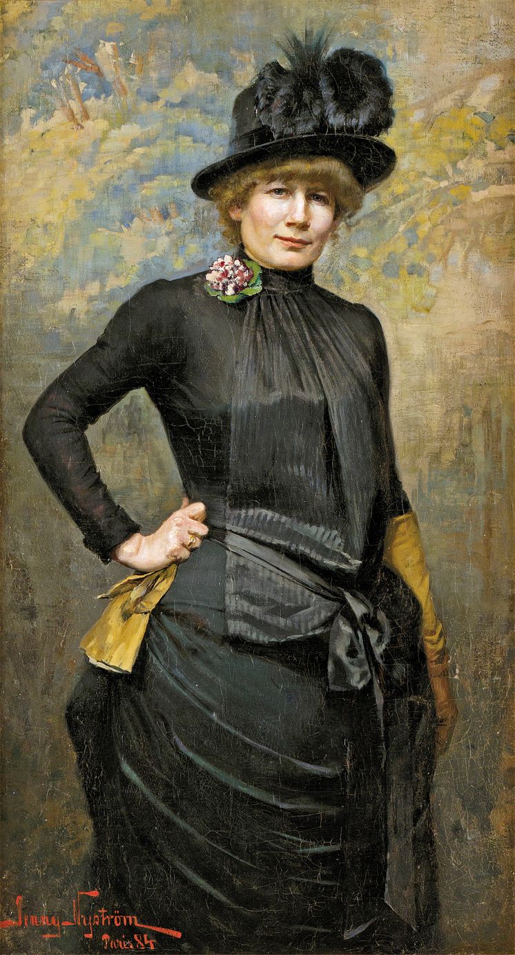 Jenny Nyström, Självporträtt, 1884, olja på duk, 127 x 70 cm, Kalmar läns museum. 