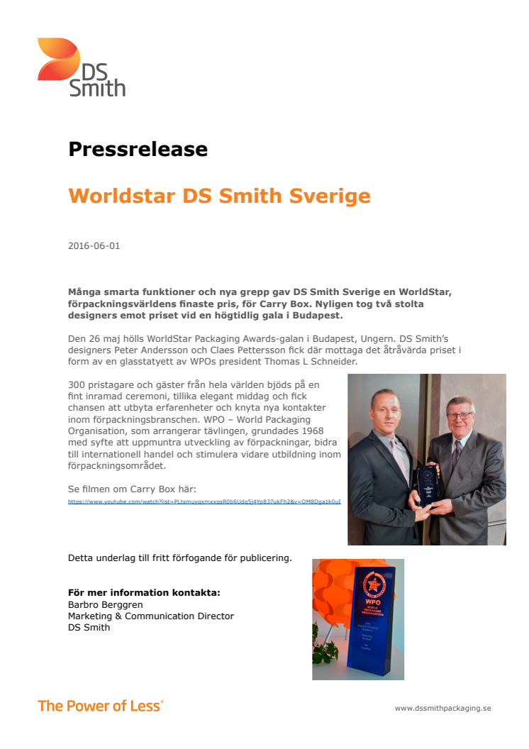 Worldstar DS Smith Sverige