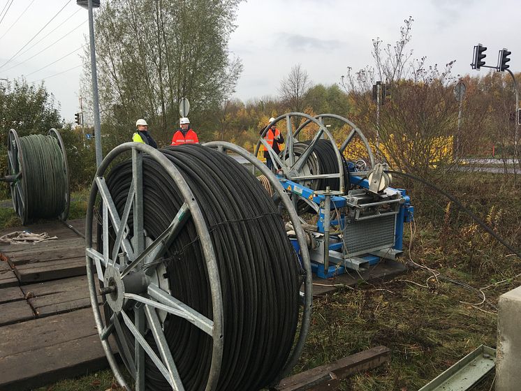 Seilzugarbeiten 110-kV-Lehrte Hänigsen