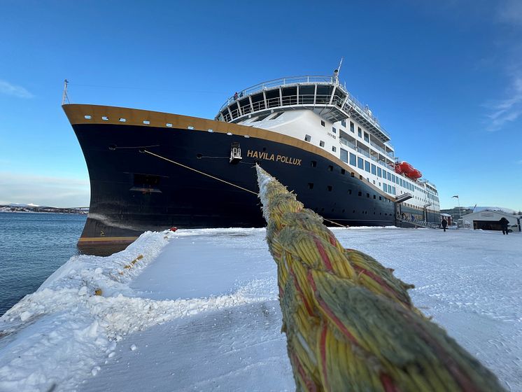 Havila Pollux moored in Finnsnes