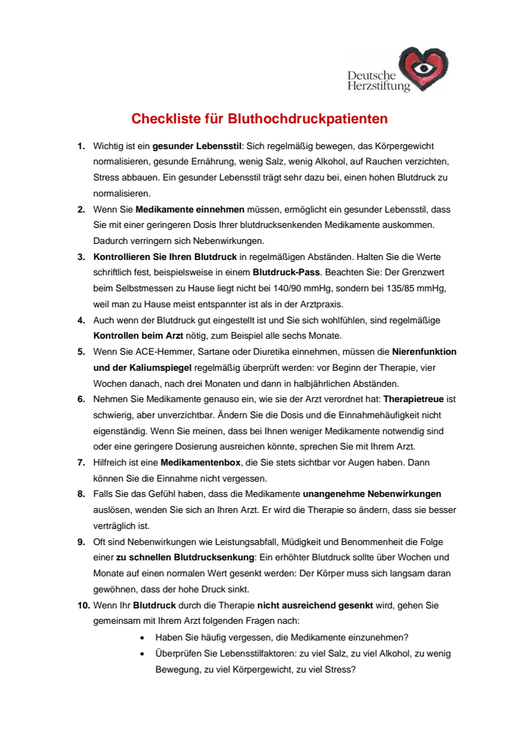 Checkliste für Bluthochdruckpatienten_Welthypertonietag