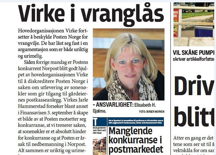 Faksimile Finansavisen 9.9 2016