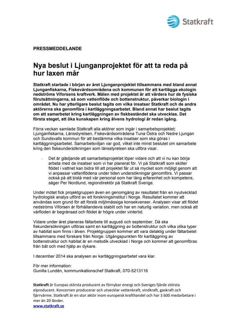 Nya beslut i Ljunganprojektet för att ta reda på hur laxen mår