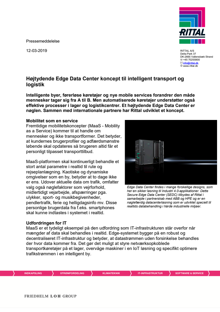 Højtydende Edge Data Center koncept til intelligent transport og logistik