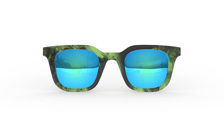 Ai Eyewear: Square Bold, Green, Mirror Blue