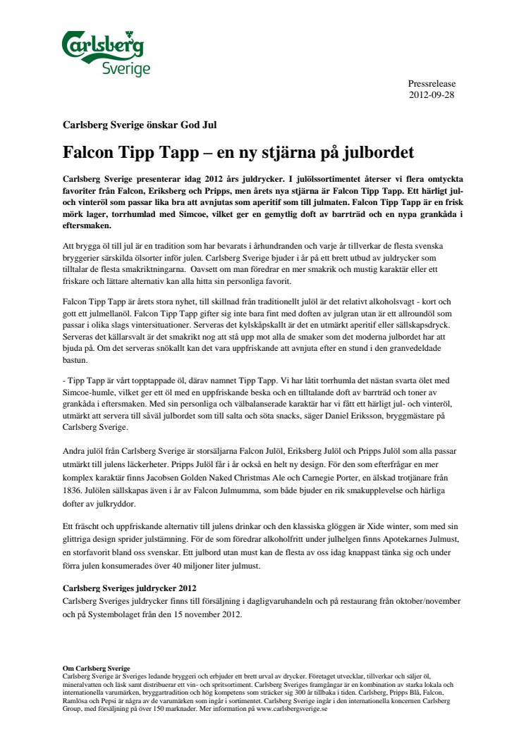 Falcon Tipp Tapp – en ny stjärna på julbordet