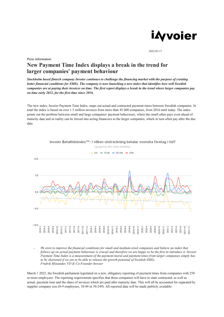 New Payment Time Index displays a break in the trend for larger companies' payment behaviour_220517.
