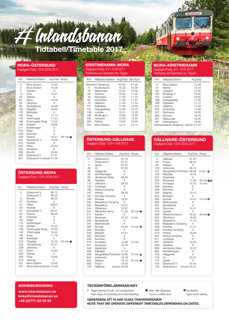 Tidtabell sommartrafik 2017