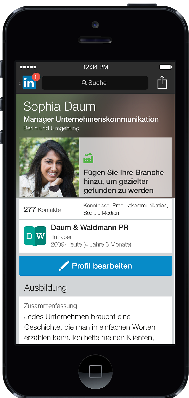 Linkedin optimiert Nutzerprofile für Mobilgeräte: iPhone