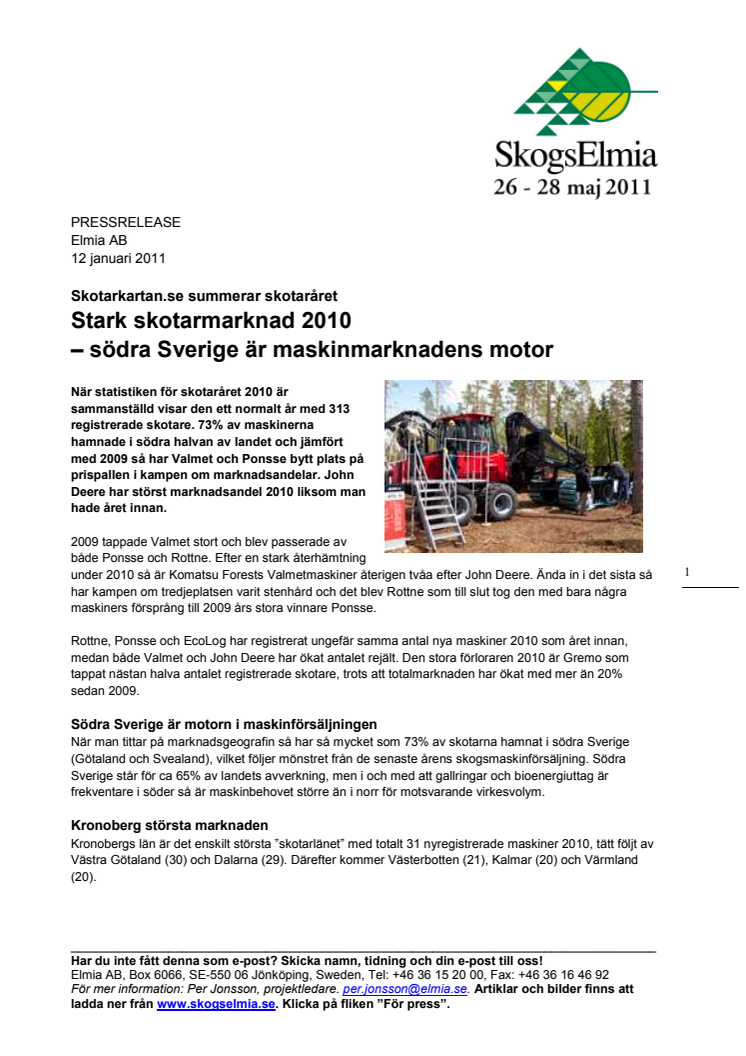 Skotarkartan.se summerar skotaråret: Stark skotarmarknad 2010  – södra Sverige är maskinmarknadens motor