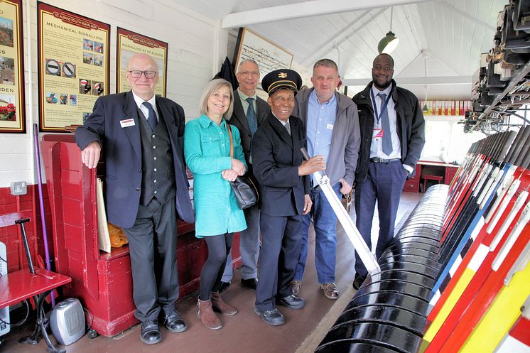 Members from St Albans South Signal Box Museum gathered to celebrate the day