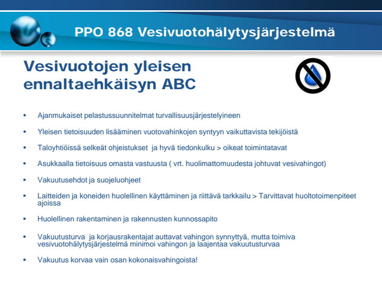 Vesivuotojen ehkäisyn ABC