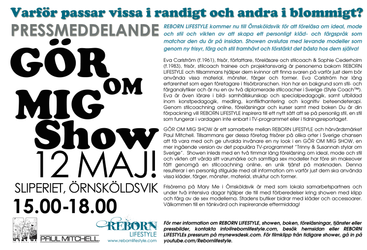GÖR OM MIG SHOW - Sliperiet, Örnsköldsvik 12 maj 15.00-18.00