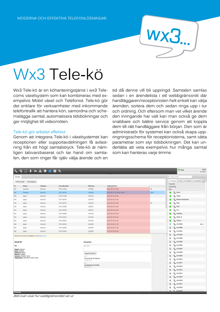 wx3 skapar fler möjligheter med de nya växeltjänsterna Tele-kö och Videomöte