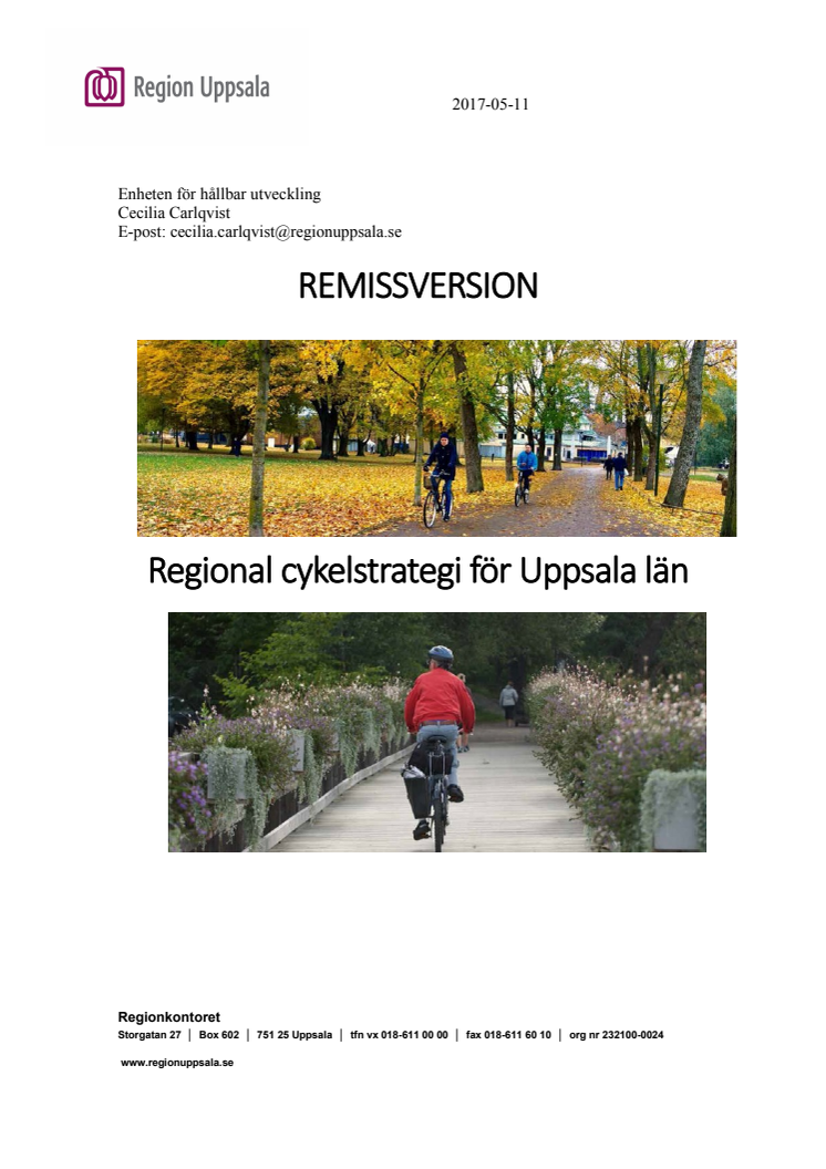 Remissversion Regional cykelstrategi
