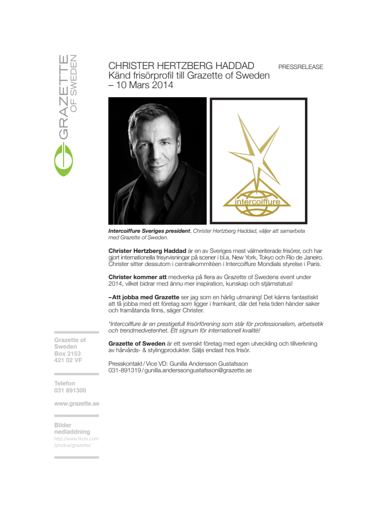 Pressrelease Christer Hertzberg Haddad