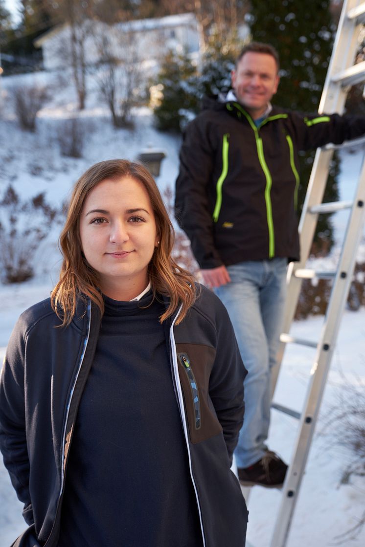 Elma Delic, produktsjef hos Wibe Ladders, og Knut Lien. 