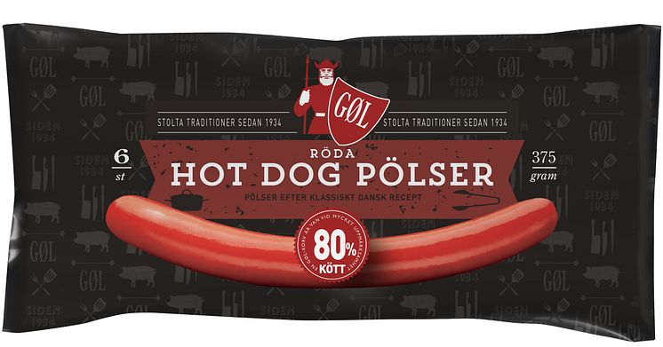 GØL Röda hot dog pölser