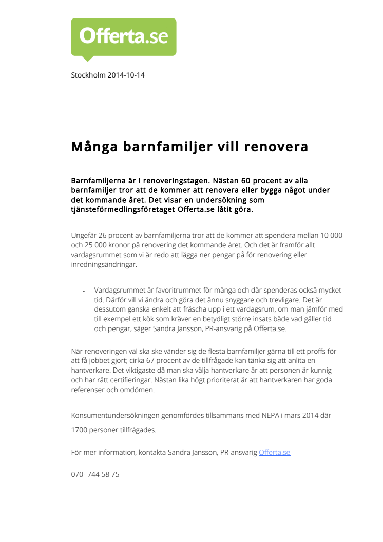 Många barnfamiljer vill renovera