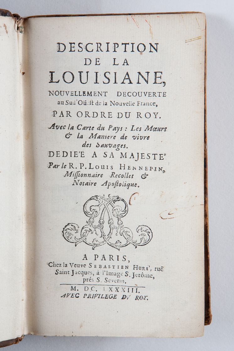 Uppslaget till "Description de la Louisiane"