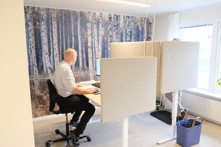 Arbetsrum på Ängelholmslokalers nya kontor