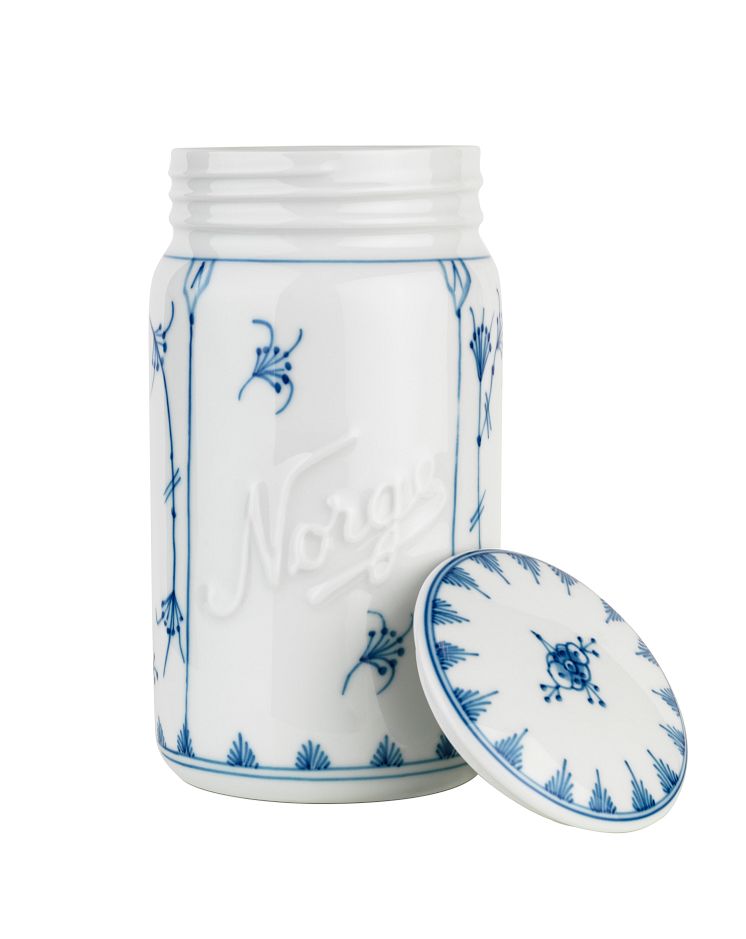 Norgesglass i porselen med håndmalt stråmønster