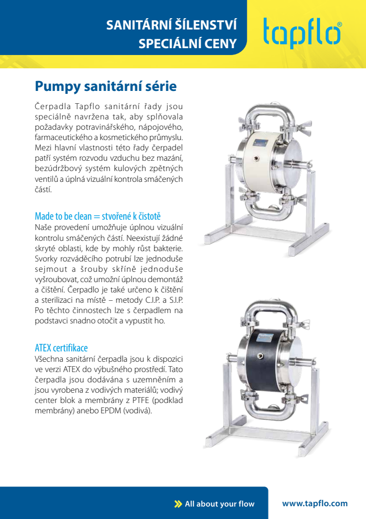 AKCE 2019 – Vzduchomembránová sanitární čerpadla