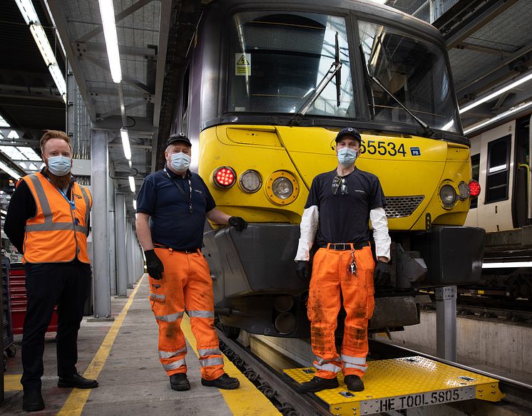 Train maintainers at Hornsey Depot Depot