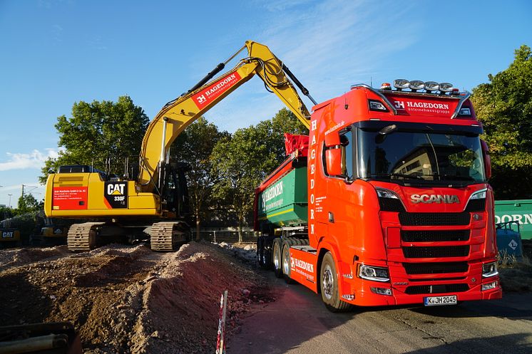 Scania Baufahrzeug der Unternehmensgruppe Hagedorn