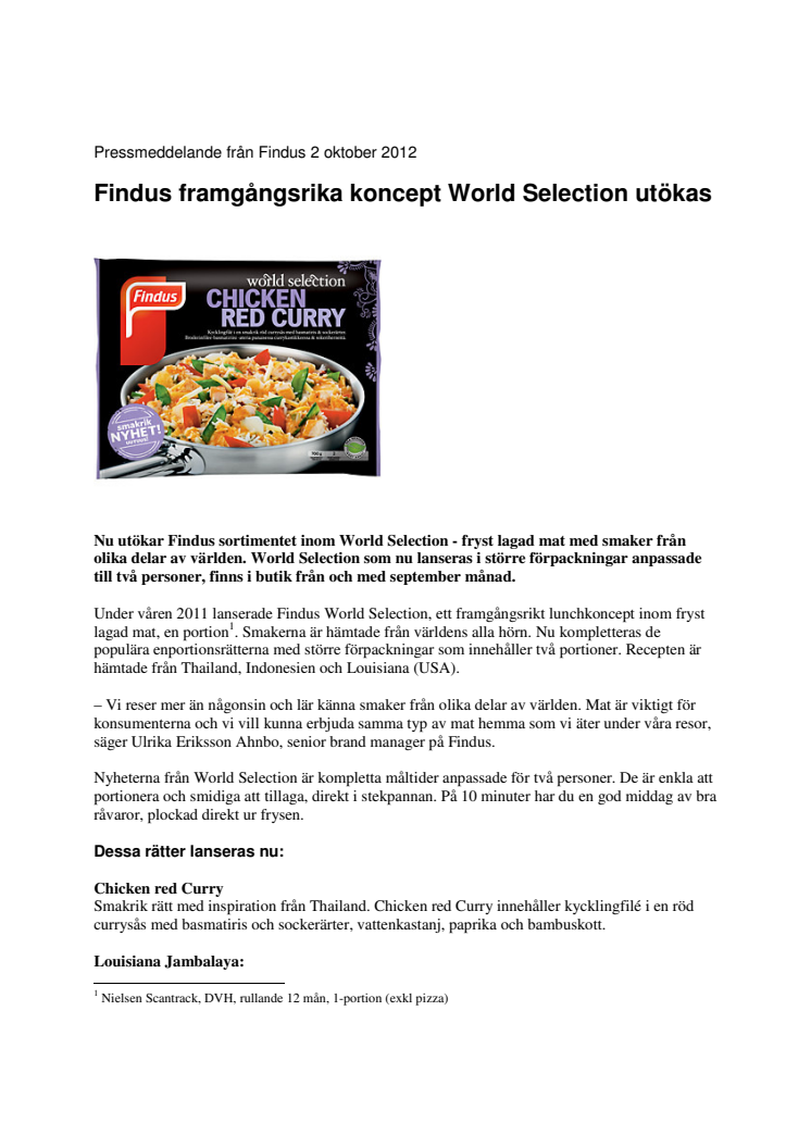 Findus framgångsrika koncept World Selection utökas