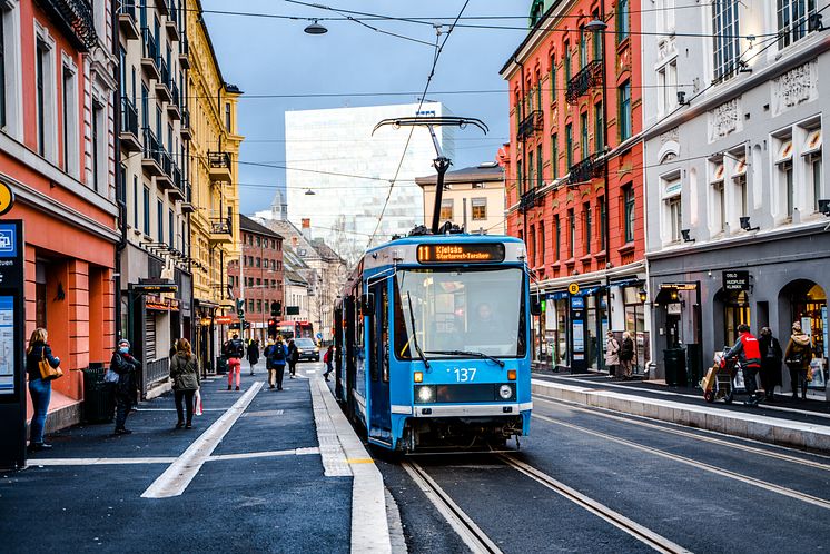 Foto: Sporveien i mål på Majorstuen