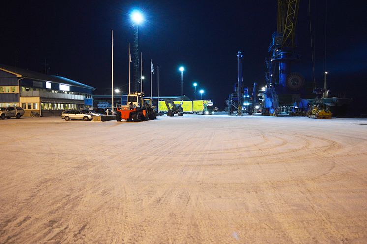 Mastbelysning Piteå Hamn